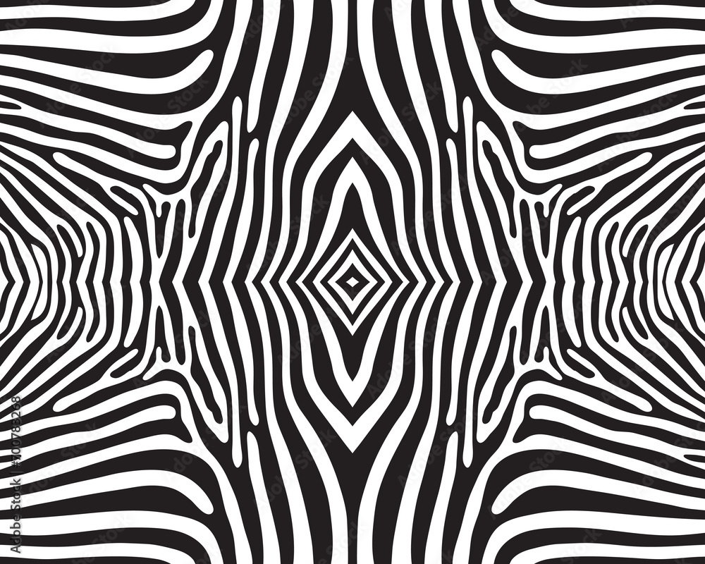 Seamless pattern of zebra skin, black color on a white background	