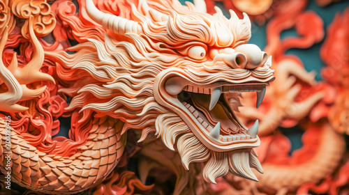 Intricate Chinese Dragon Figurine Celebrating New Year photo