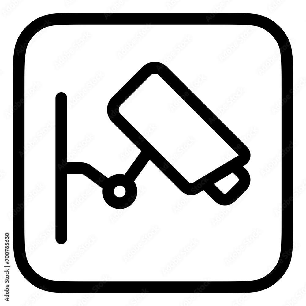 Editable security camera, CCTV vector icon. Property, real estate, construction, mortgage, interiors. Part of a big icon family. Perfect for web and app interfaces, presentations, infographics, etc Editable security camera, CCTV vector icon. Property, real estate, construction, mortgage, interiors. Part of a big icon family. Perfect for web and app interfaces, presentations, infographics, etc