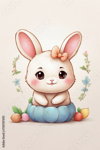 a cute little rabbit kawaii