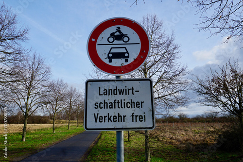 German Road Sign Allowing Agricultural Vehicles Only