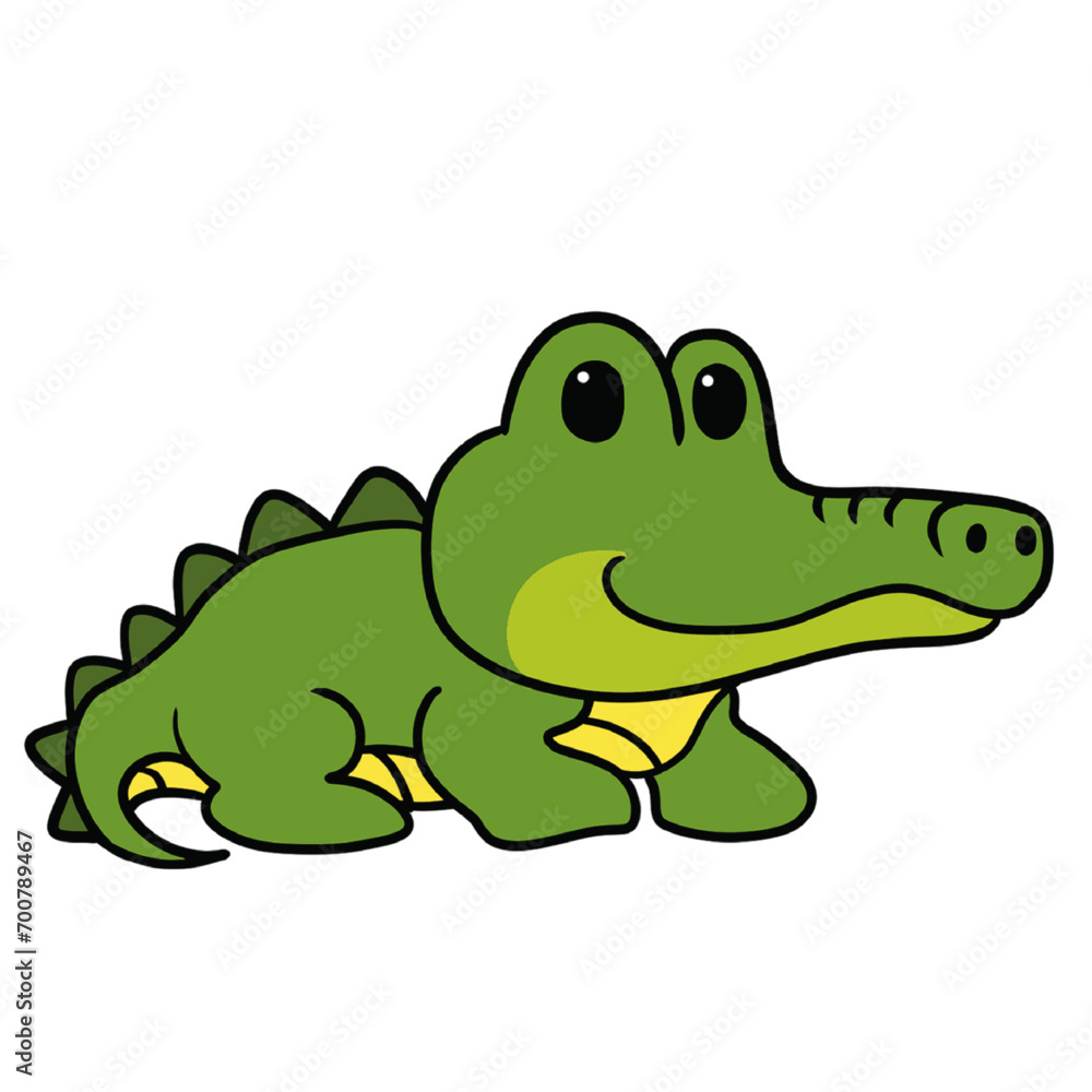Fototapeta premium Cute Cartoon Crocodile