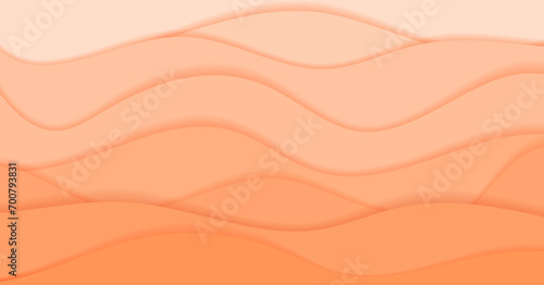 Triangular cut paper divided into layers. 3D gradient abstract background. Color trend of 2024 Peach fuzz. Design texture elements for banner, poster, backdrop, wall, wallpaper. Vector illustration