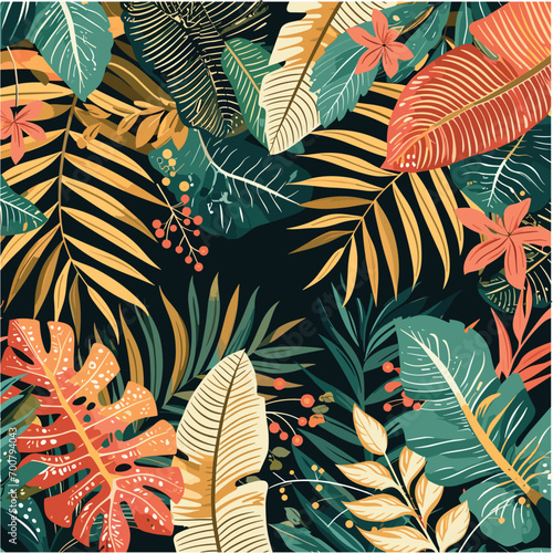 Tropical leaves seamless patern