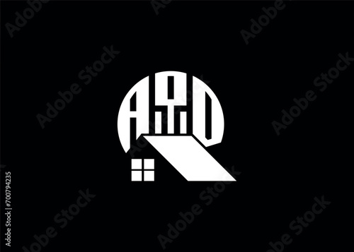 Real Estate Letter AQD Monogram Vector Logo.Home Or Building Shape AQD Logo photo