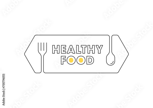 fork and spoon and healthy food. fork and spoon symbols for menu, catering and restaurant