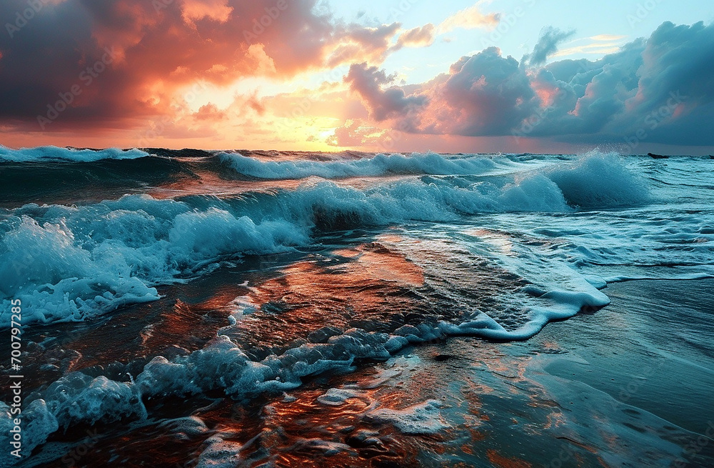 Fototapeta premium sunset over the ocean