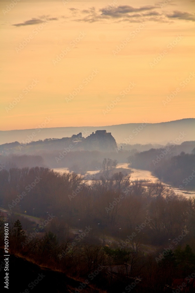 Landscape - Devin castle emerging from mist Landscape - Devin castle emerging from mist