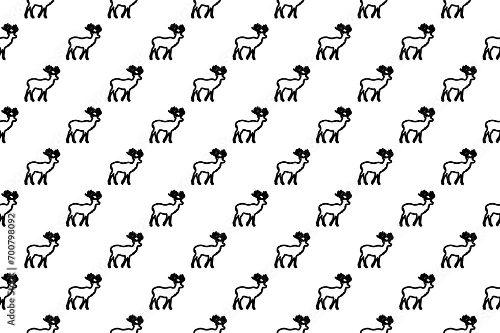 Seamless pattern completely filled with outlines of deer symbols. Elements are evenly spaced. Illustration on transparent background Seamless pattern completely filled with outlines of deer symbols. Elements are evenly spaced. Illustration on transparent background