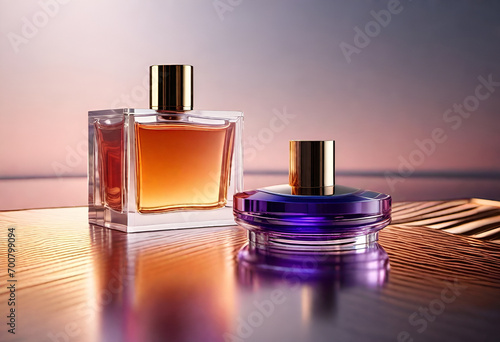 luxury niche perfume bottle on minimal background