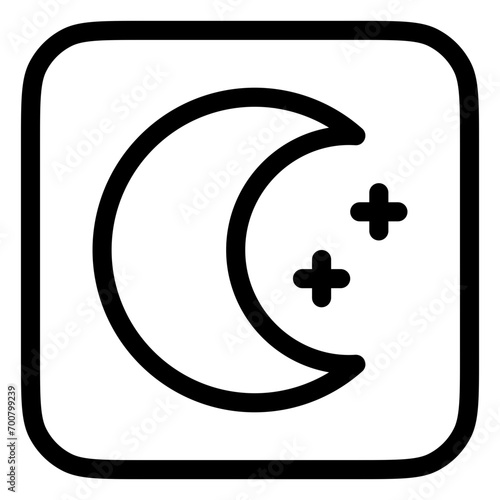 Editable crescent moon and stars vector icon. Part of a big icon set family. Perfect for web and app interfaces, presentations, infographics, etc