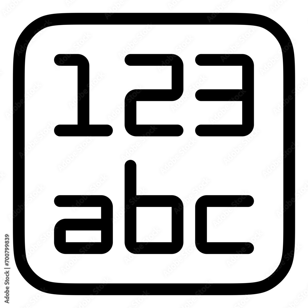 Editable data format alphabet number vector icon. Part of a big icon set family. Perfect for web and app interfaces, presentations, infographics, etc Editable data format alphabet number vector icon. Part of a big icon set family. Perfect for web and app interfaces, presentations, infographics, etc
