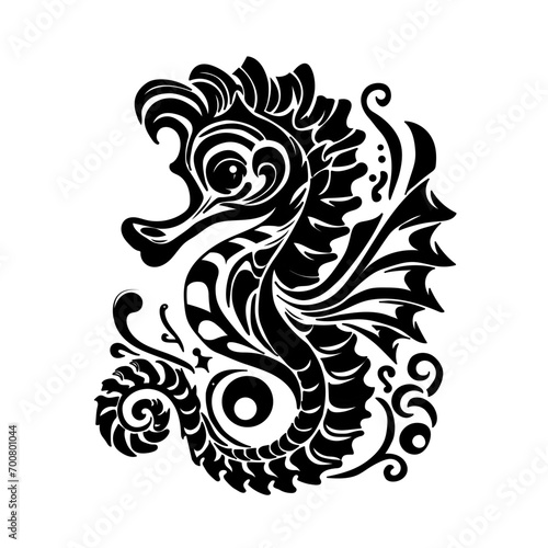 Vector illustration of a seahorse on white background, cavalluccio marino vettoriale su sfondo bianco