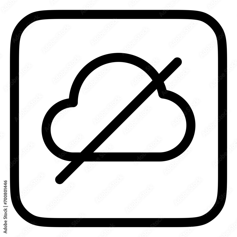 Editable vector no cloud connection icon. Part of a big icon set family. Perfect for web and app interfaces, presentations, infographics, etc Editable vector no cloud connection icon. Part of a big icon set family. Perfect for web and app interfaces, presentations, infographics, etc