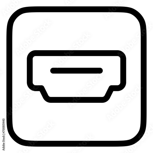 Editable vector hdmi cable port icon. Part of a big icon set family. Perfect for web and app interfaces, presentations, infographics, etc