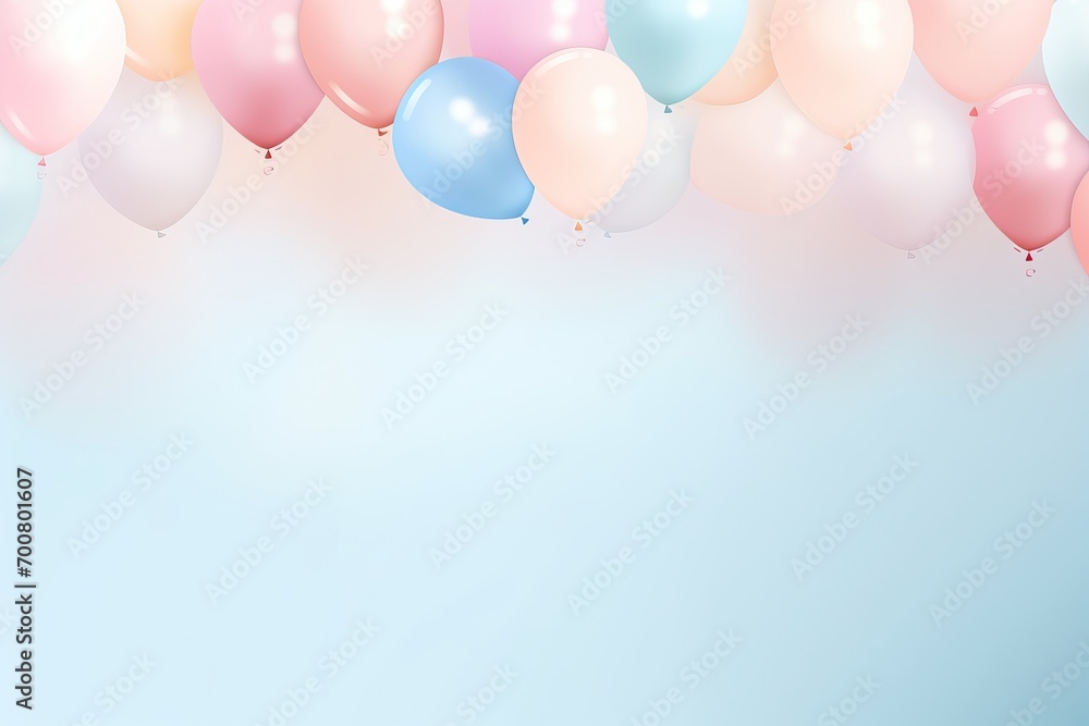 background with realistic color balloons with text place. Birthday concept