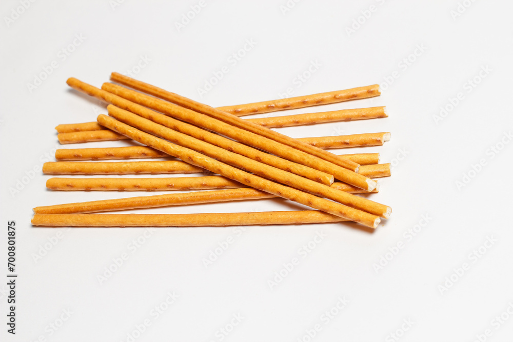 Crispy sticks on white background