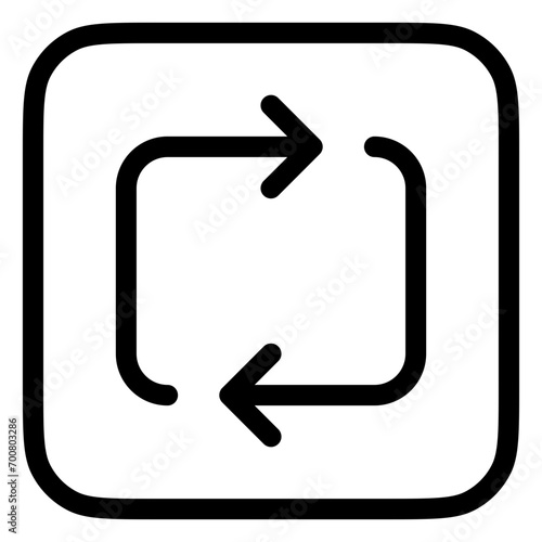 Editable vector loop repeat icon. Black, transparent white background. Part of a big icon set family. Perfect for web and app interfaces, presentations, infographics, etc