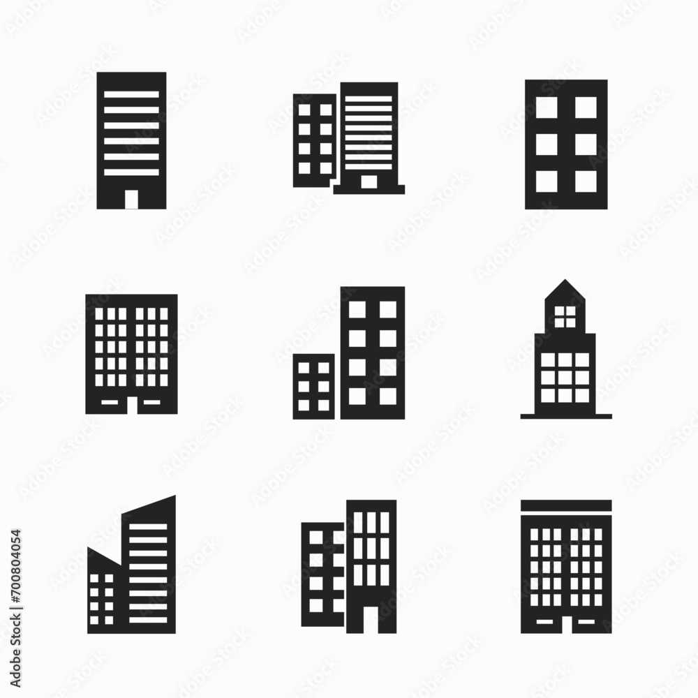 building icons set vector