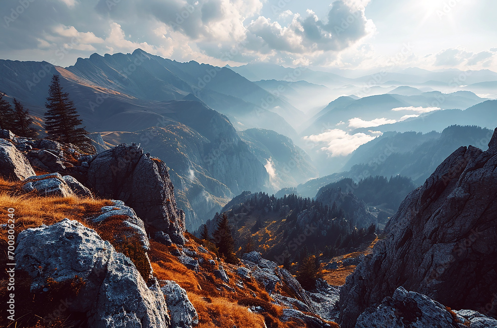 Fototapeta premium view from the top of the mountain