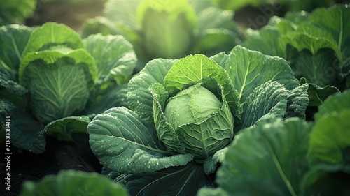 cabbage organic growing on field plant, agriculture