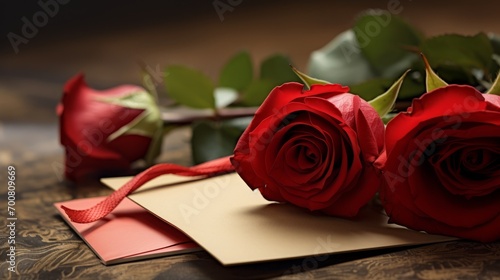 Love Blossoms  Passionate Red Rose and Heartfelt Paper Card Embrace Eternal Affection