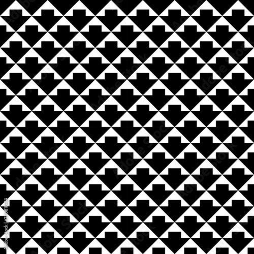 Triangles, arrows seamless pattern. Folk wallpaper. Triangular, arrow shapes ornate. Geometric background. Tribal motif. Ethnic ornament. Textile print, geometry abstract. Geometrical image. Vector