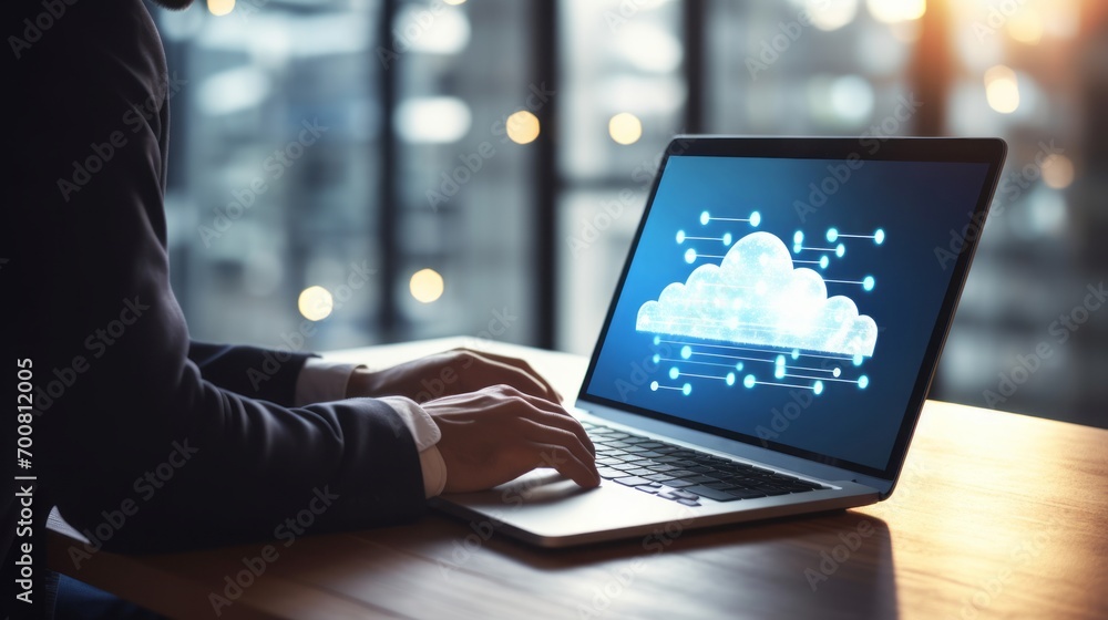 Fototapeta premium Secure Connections: Empowering Businesses with Biometric Data Protection in the Digital Age