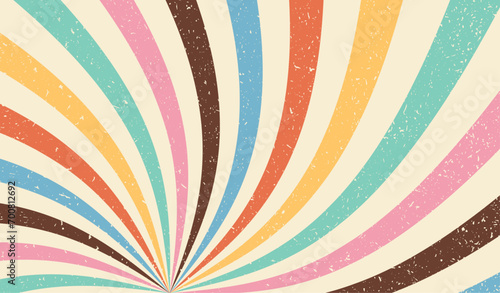 Groovy background. Pattern y2k. Retro twist texture. Trippy circle wave. Vintage sun ray pastel color for design print. Rust swirl. Wavy style. Distressed groove rays. Grunge line. Vector illustration