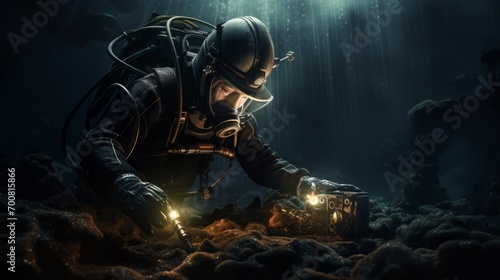 Unveiling the Depths: A Fearless Diver's Preparations for an Enchanting Underwater Journey