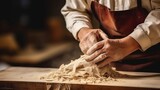 Masterful Craftsmanship: Skilled Carpenter's Hands Transforming Wood with Precision and Passion