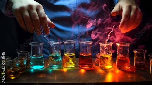 Colorful Chemistry: Vibrant Hands Unleashing the Magic of Experiments