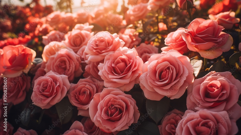 Obraz premium Blooming Splendor: A Breathtaking Tapestry of Daytime Roses