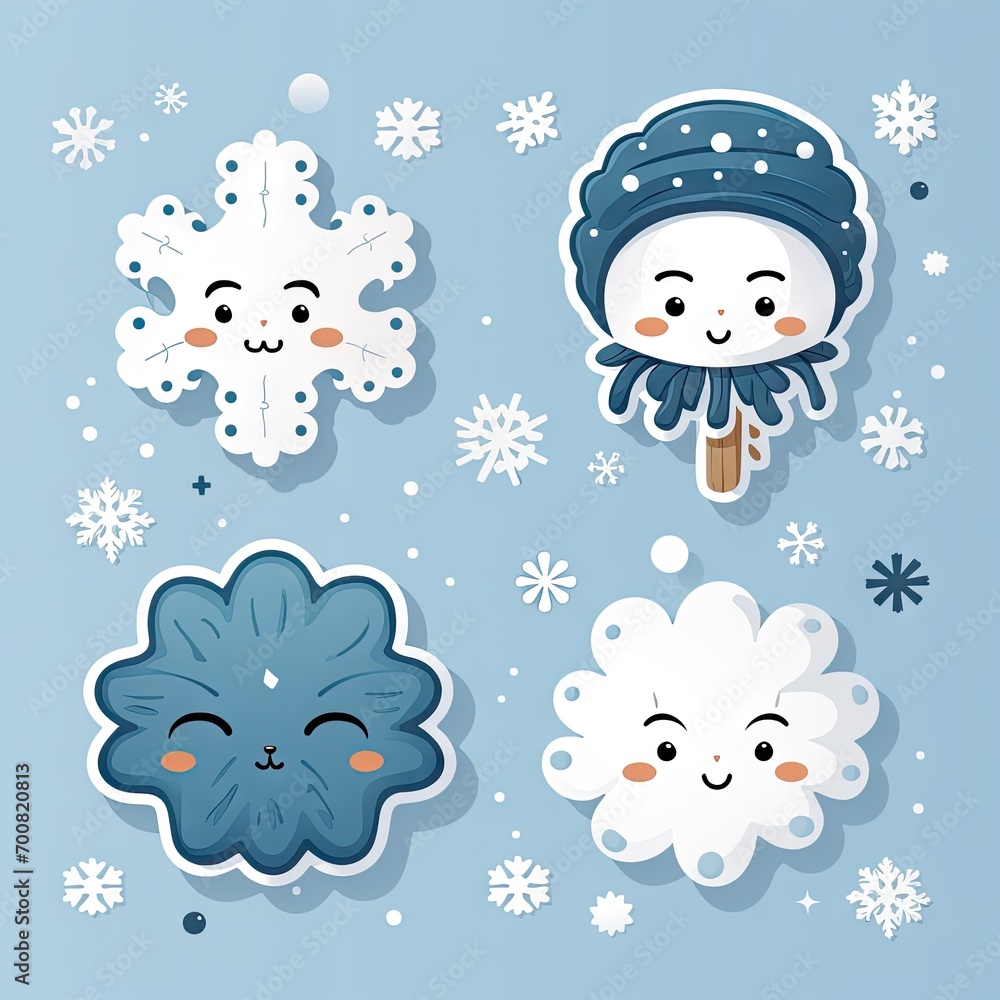 set of snowflakes in winter
set of snowflakes in winter