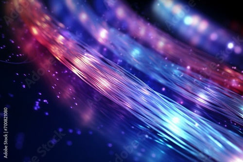 close-up of light fiber cable. Generative AI