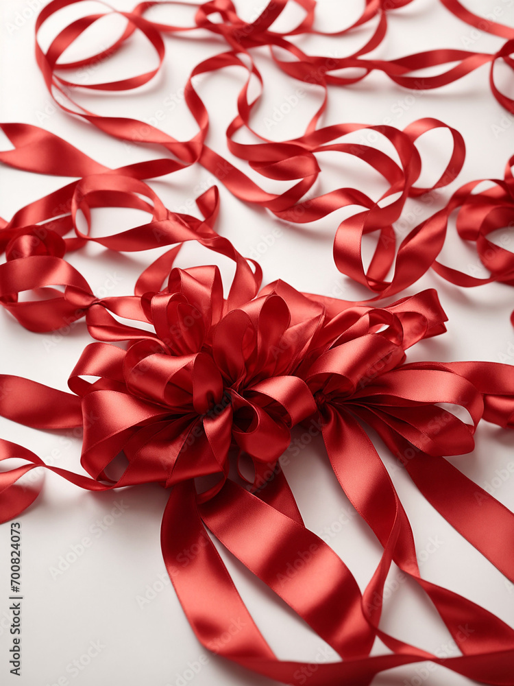 red ribbon on white background. Shiny red satin ribbon on white background. birthday wrapping element. UHD drawing, pen and ink, perfect composition, beautiful detailed .generated photo. red ribbon on white background. Shiny red satin ribbon on white background. birthday wrapping element. UHD drawing, pen and ink, perfect composition, beautiful detailed .generated photo.