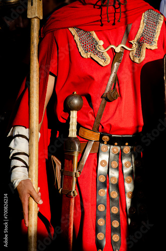 Roman legionary at a historical reenactment event. Festa dos Povos. Chaves, north of Portugal photo