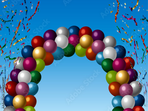 B風船アーチ、紙吹雪1-2