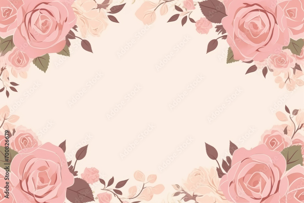 Enchanting Floral Embrace: A Delicate Roses Border in Flat Style, Perfect for Captivating Frames and Designs Enchanting Floral Embrace: A Delicate Roses Border in Flat Style, Perfect for Captivating Frames and Designs