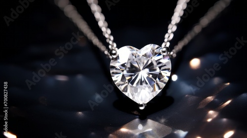 Sparkling Love: Exquisite Diamond Heart Necklace Shimmers with Romance and Elegance
