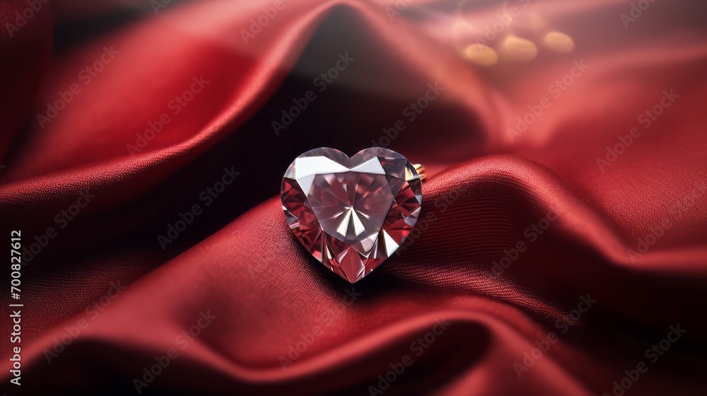 Sparkling Love: A Heart Diamond Embraced by Velvet Elegance Sparkling Love: A Heart Diamond Embraced by Velvet Elegance