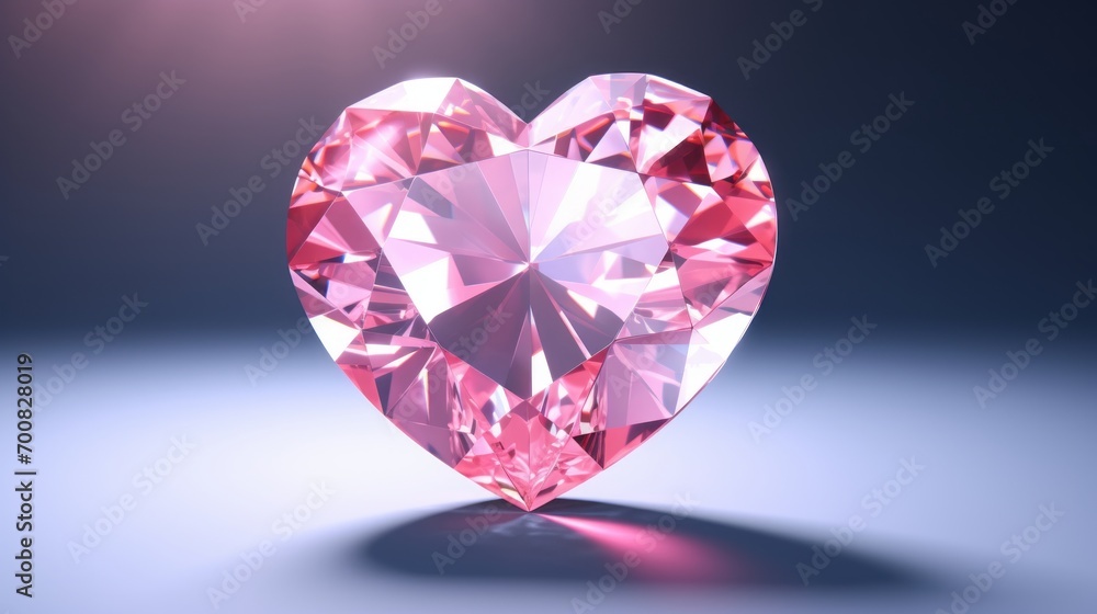 Fototapeta premium Sparkling Elegance: Mesmerizing Heart Diamond Shimmers with Love and Luxury