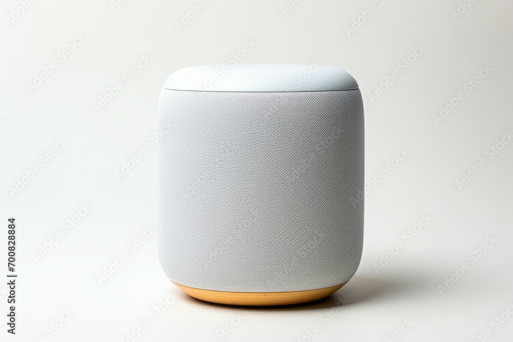 Smart speaker. Background with selective focus and copy space Smart speaker. Background with selective focus and copy space