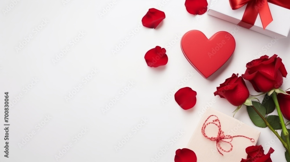Love Unwrapped: Heart gift box and roses on a paper card, expressing timeless affection on a white background. Ideal for any occasion, with space for personalized messages. Love Unwrapped: Heart gift box and roses on a paper card, expressing timeless affection on a white background. Ideal for any occasion, with space for personalized messages.