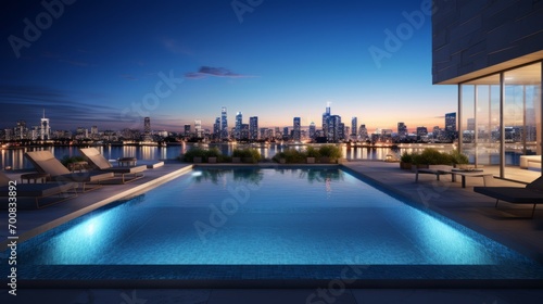 Urban Oasis: Luxurious Infinity Pool with Breathtaking Skyline Views