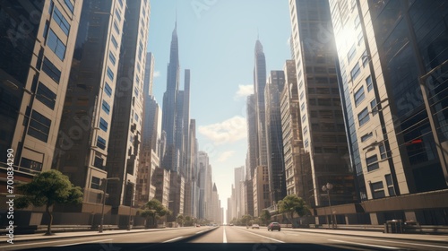 Urban Majesty: A Breathtaking Canyon of Skyscrapers Embracing the Urban Jungle