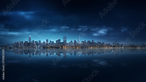 City Lights: A Mesmerizing Panorama of Coastal Urban Life Under the Night Sky
