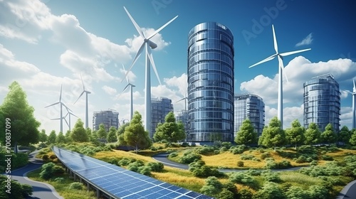 Renewable Revolution: Futuristic Eco Skyscraper Harnessing Solar Power and Wind Energy for Sustainable Urban Living