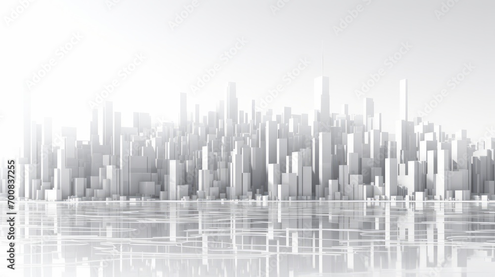 Monochrome Metropolis: Captivating Low Polygon Cityscape Blueprint for Mega Projects