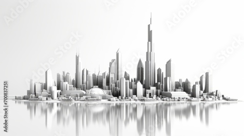 Monochrome Metropolis  Captivating Low Polygon Cityscape Blueprint for Mega Projects
